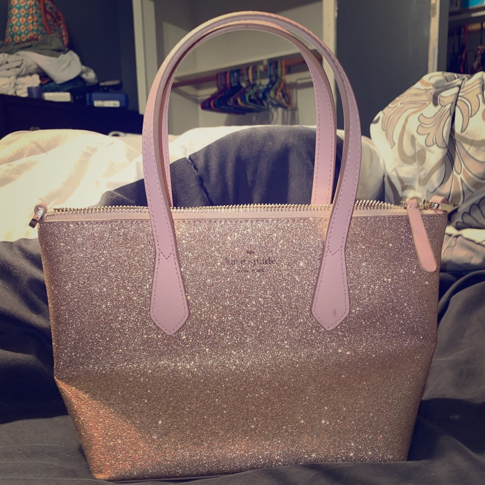 Authentic Kate Spade Purse (rose gold glitter)